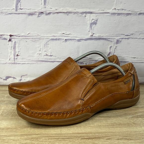 Pikolinos San Telmo Brown Leather Slip On Loafers Men's 45 US 11-11.5 Casual - Picture 1 of 9